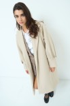 CAPPOTTO MONOPETTO MANICA CON PIEGHE BEIGE