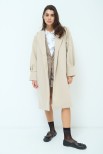 CAPPOTTO MONOPETTO MANICA CON PIEGHE BEIGE