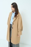 CAPPOTTO MONOPETTO MANICA CON PIEGHE CAMMELLO