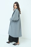 CAPPOTTO MONOPETTO MANICA CON PIEGHE GRIGIO