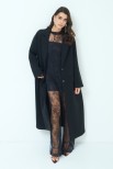 CAPPOTTO OVERSIZE LUNGO VISCOSA MISTO NERO