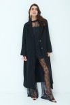 CAPPOTTO OVERSIZE LUNGO VISCOSA MISTO NERO