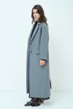 CAPPOTTO OVERSIZE LUNGO VISCOSA MISTO GRIGIO