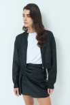 CARDIGAN ZIP LUREX NERO