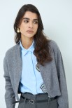 CARDIGAN ZIP LUREX GRIGIO