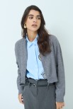 CARDIGAN ZIP LUREX GRIGIO