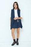 GILET OVER RIGA LUREX BLU