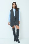 GILET OVER RIGA LUREX GRIGIO