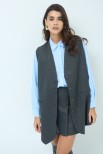 GILET OVER RIGA LUREX GRIGIO