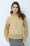 MAGLIA MEZZO COLLO BOUCLE BEIGE