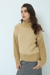 MAGLIA MEZZO COLLO BOUCLE BEIGE