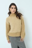 MAGLIA MEZZO COLLO BOUCLE BEIGE