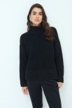 MAGLIA MEZZO COLLO BOUCLE NERO