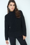 MAGLIA MEZZO COLLO BOUCLE NERO