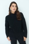 MAGLIA MEZZO COLLO BOUCLE NERO