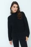 MAGLIA MEZZO COLLO BOUCLE NERO