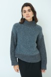 MAGLIA MEZZO COLLO BOUCLE GRIGIO MEDIO