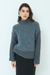 MAGLIA MEZZO COLLO BOUCLE GRIGIO MEDIO