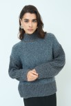 MAGLIA MEZZO COLLO BOUCLE GRIGIO MEDIO