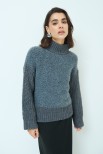 MAGLIA MEZZO COLLO BOUCLE GRIGIO MEDIO