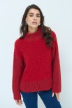 MAGLIA MEZZO COLLO BOUCLE ROSSO