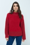 MAGLIA MEZZO COLLO BOUCLE ROSSO