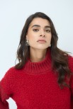 MAGLIA MEZZO COLLO BOUCLE ROSSO