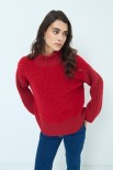 MAGLIA MEZZO COLLO BOUCLE ROSSO