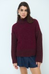 MAGLIA MEZZO COLLO BOUCLE VINO