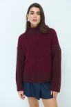 MAGLIA MEZZO COLLO BOUCLE VINO