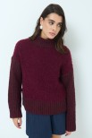 MAGLIA MEZZO COLLO BOUCLE VINO