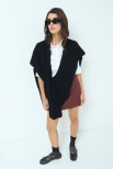 PONCHO CON INCROCIO NERO