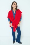 PONCHO CON INCROCIO ROSSO