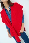 PONCHO CON INCROCIO ROSSO