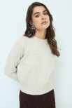 MAGLIA PARICOLLO TRAFORATO BEIGE