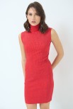 ABITO SMANICATO MIDI LUREX ROSSO