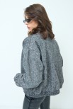 BOMBER CON COSTINA PAILLETTES NERO