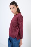 MAGLIA AMPIA SCOLLO V LUREX BORDEAUX