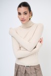 MAGLIA COLLO ALTO TAGLIO RAGLAN BEIGE