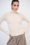 MAGLIA COLLO ALTO TAGLIO RAGLAN BEIGE