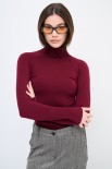 MAGLIA COLLO ALTO TAGLIO RAGLAN BORDEAUX