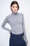 MAGLIA COLLO ALTO TAGLIO RAGLAN GRIGIO MEDIO