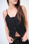 TOP CON INSERTI PIZZO NERO