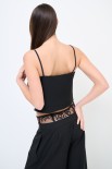 TOP CON INSERTI PIZZO NERO