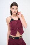 TOP CON INSERTI PIZZO VINO