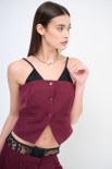 TOP CON INSERTI PIZZO VINO