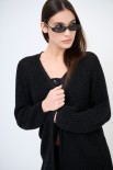 CARDIGAN LUNGO LUREX NERO