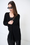 CARDIGAN LUNGO LUREX NERO