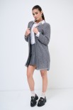 CARDIGAN LUNGO LUREX GRIGIO