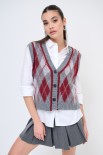 GILET MACUMBA CHECK GRIGIO MEDIO/GRIGIO C./VINO